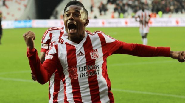 Robinho celebrates after scoring a goal for Sivasspor