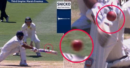 There is clear daylight between bat and ball when the snicko showed a spike