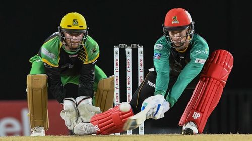 Rassie van der Dussen batting for St Kitts & Nevis Patriots