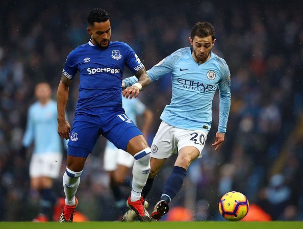 Bernardo Silva in action against Everton