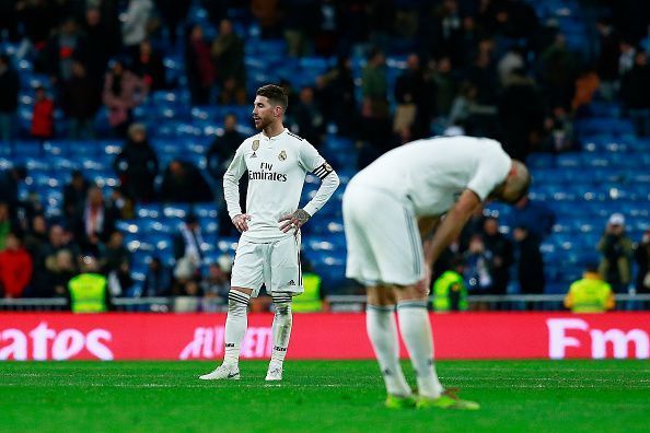 A dejected Sergio Ramos