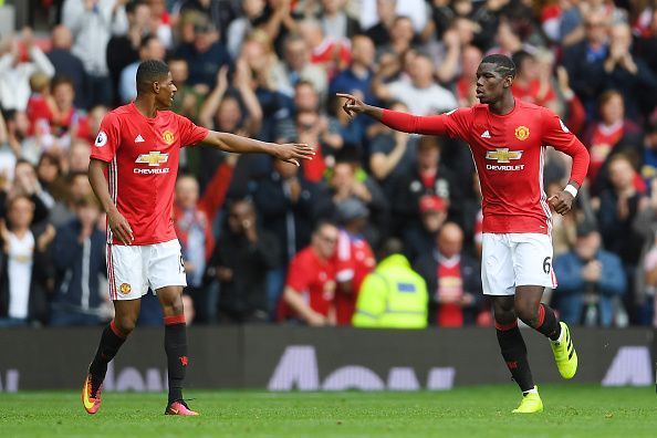 Marcus Rashford and Paul Pogba