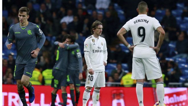 Real Madrid lost 2-0 at home to Real Sociedad