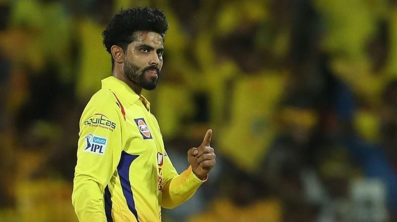 Ravindra Jadeja celebrates after taking a wicket