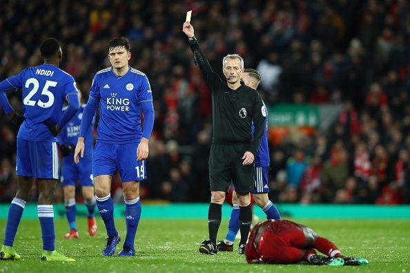 Maguire was fortunate not to have been given a straight red after a clumsy tackle on Mane