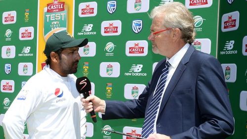 Pakistan skipper Sarfraz Ahmed speaks in the post-match presentation in Cape Town