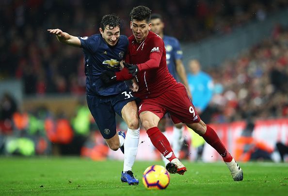 Darmian in action for Manchester United in the English Premier League