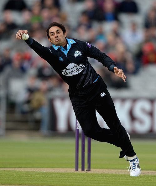 Saeed Ajmal in action during Lancashire v Worcestershire - NatWest T20 Blast