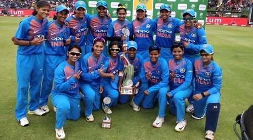 The Indian women's team after defeating South Africa in both the T20s and ODIs