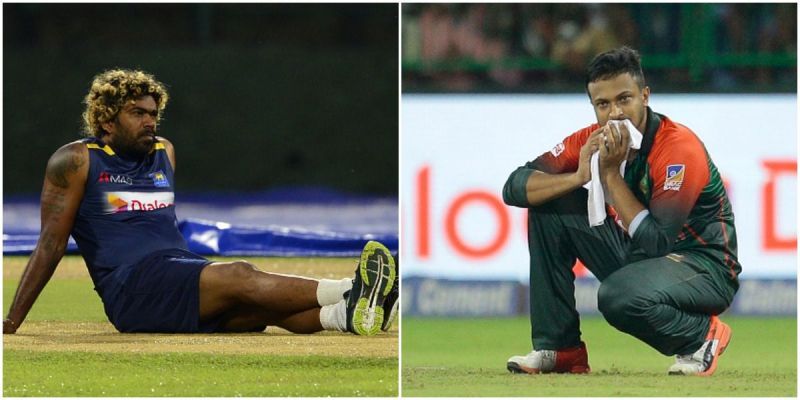 Sri Lanka skipper Lasith Malinga and Bangladesh captain Shakib Al Hasan