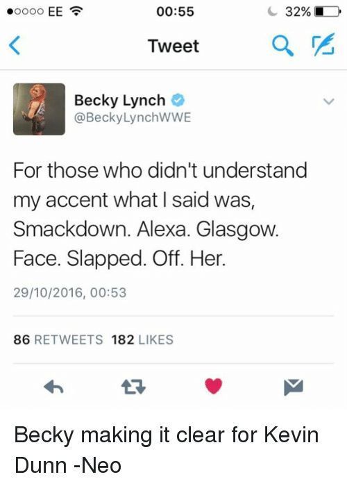 Becky Lynch uses twitter a great deal to further her wrestling character.