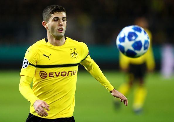 Christian Pulisic in action for Borussia Dortmund