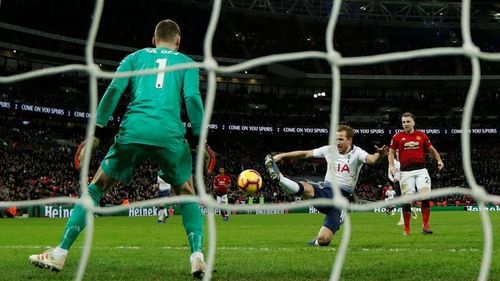 Harry Kane missing a scoring chance from close range