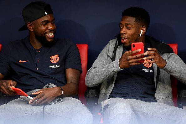 Samuel Umtiti and Ousmane Dembele