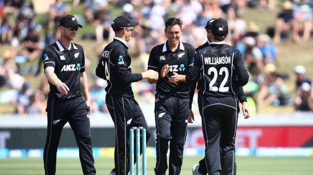 Newzealand players are celebrating the wicket