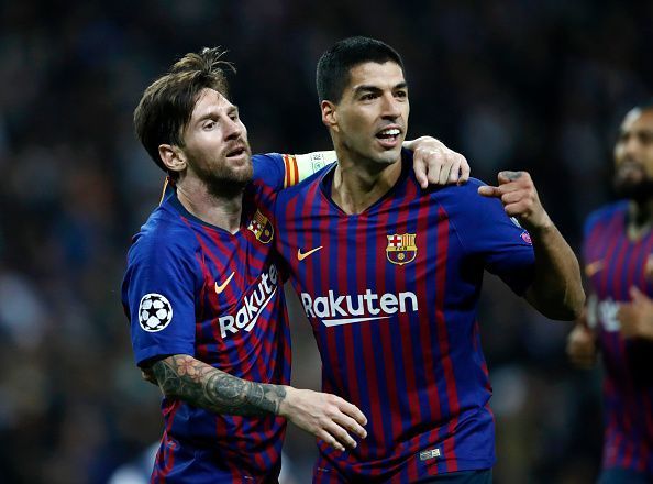Barcelona superstars - Lionel Messi and Luis Suarez