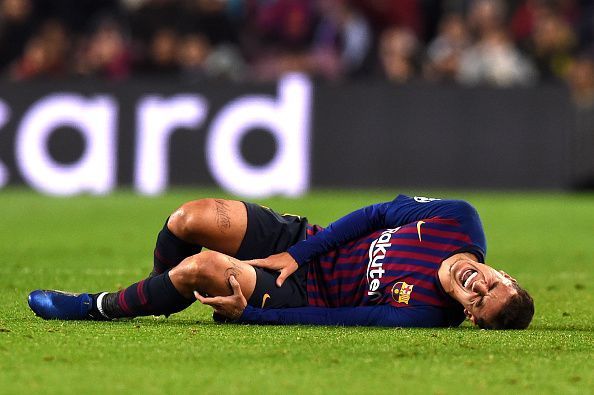 Philippe Coutinho after he was taken down against Tottenham