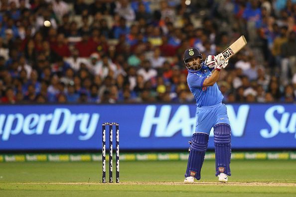 Kedar Jadhav during his match winning partnership with Dhoni in the Melbourne ODI