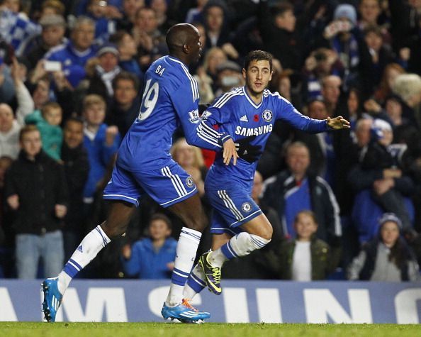 Demba Ba and Eden Hazard