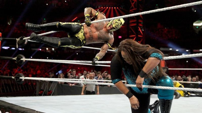 Nia Jax attacked R-Truth and replaced him in the men's Royal Rumble