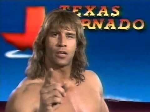 The Texas Tornado, better known as Kerry Von Erich, cutting a promo before the 1992 Royal Rumble