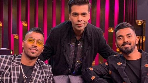 Karan Johar with Hardik Pandya and KL Rahul