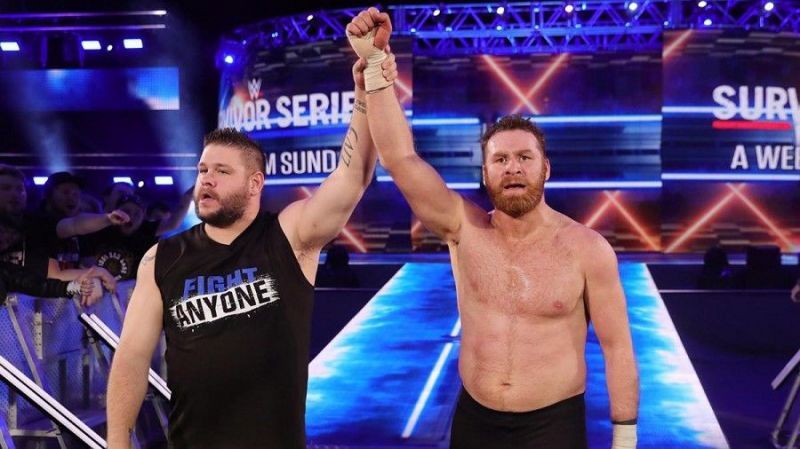 Kevin Owens and Sami Zayn on Smackdown Live last year