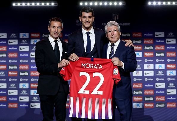 Atletico Madrid unveil new signing Alvaro Morata