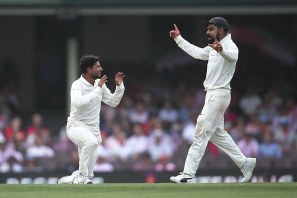 Kuldeep and Jadeja picked three and two wickets respectively