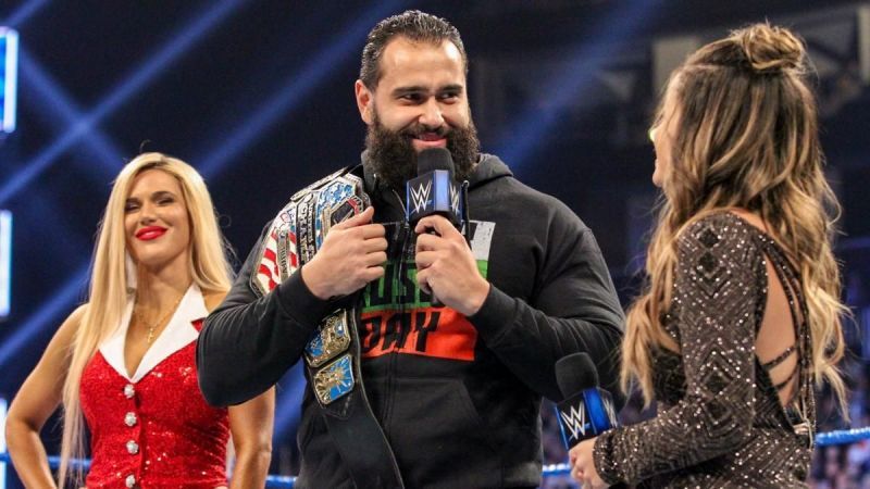 Rusev's celebration was cut short by the former champion.