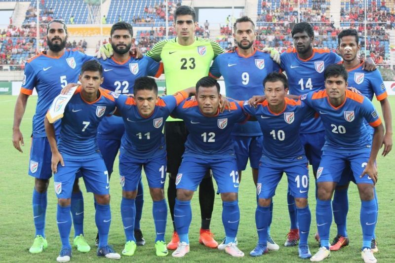 India&#039;s Starting XI against Myanmar in their Asian Cup qualifier (Image: AIFF Media)