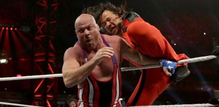 Shinsuke Nakamura eliminated Kurt Angle from the Royal Rumble match