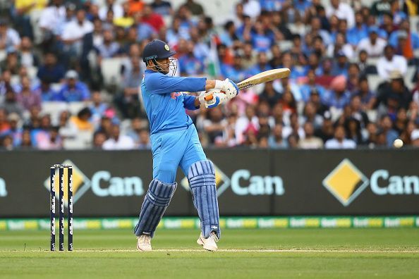 Dhoni controlled the game after coming out at No.4 to bat