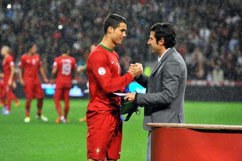 Luis Figo and Cristiano Ronaldo are two legends of Portuguese football