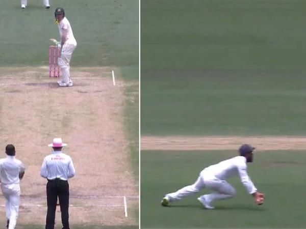 Ajinkya Rahane took a spectacular catch to dismiss Marnus Labuschagne