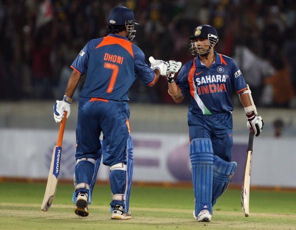 Sachin Tendulkar and MS Dhoni