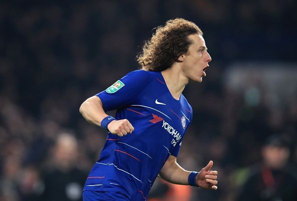 David Luiz celebrates after the penalty