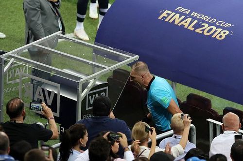 VAR being referred to during the 2018 FIFA World Cup Final