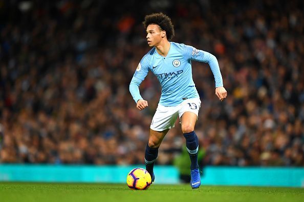 Sane of Manchester City in action against Wolverhampton Wanderers - Premier League