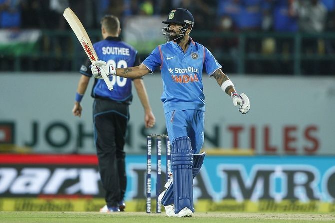 Virat Kohli averages 72.12 against New Zealand with 5 centuries and 6 half-centuries