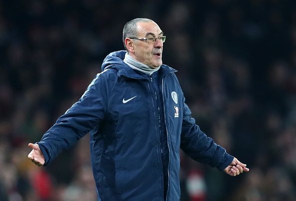 Maurizio Sarri is under pressure at Chelsea