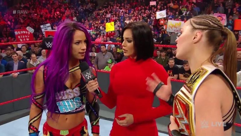 Rousey and Banks got into a little argument after the match
