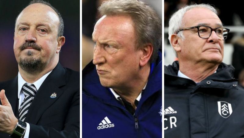 (Left to right): Rafa Benitez, Neil Warnock, Claudio Ranieri