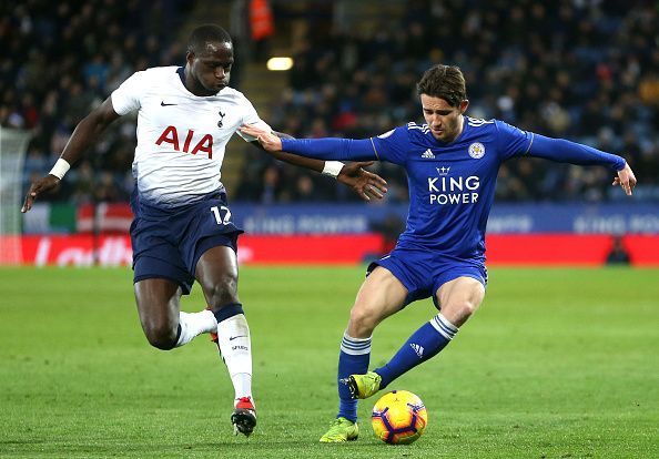 Ben Chilwell in action against Tottenham Hotspur