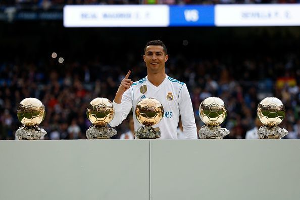 Ronaldo has a record-tying five Ballon d&#039;Ors