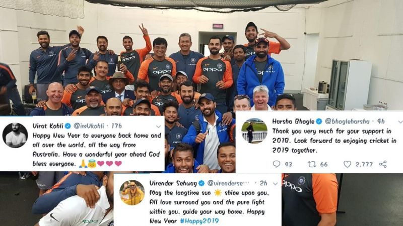Cricketers new year tweets