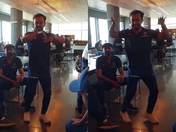Kedar Jadhav showing off his dance moves