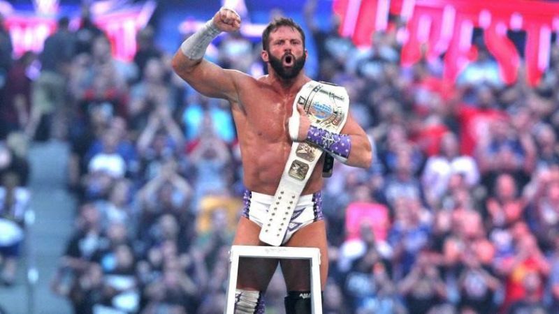 Zack Ryder winning the IC Championship at Wrestlemania 32