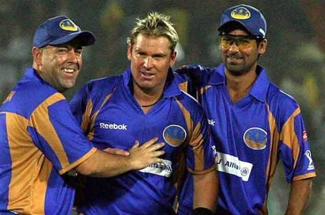 Lehmann with Warne and Kaif for Rajasthan Royals