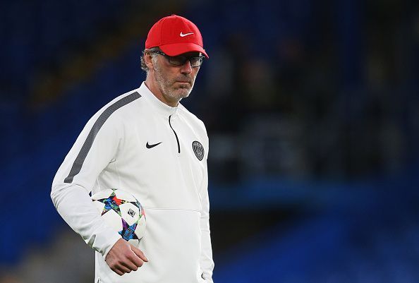 Laurent Blanc in PSG training session